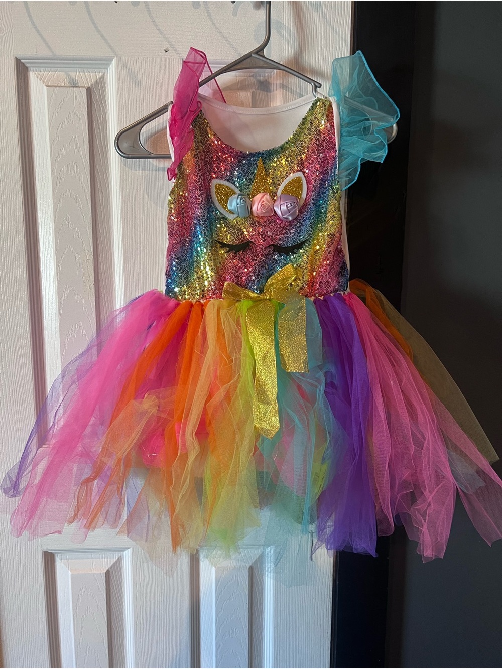 Kids Rainbow Unicorn Tutu Dress